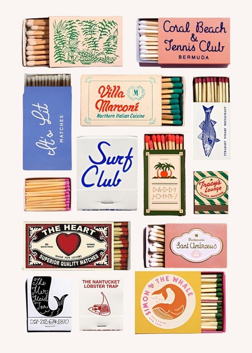 Collection of Vintage Matchboxes with Unique Designs