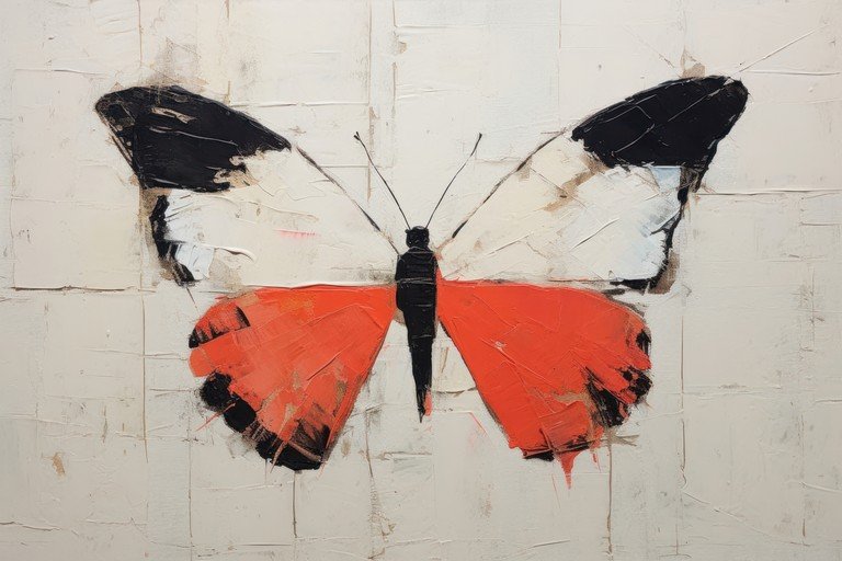Abstract Butterfly Painting with Bold Colors