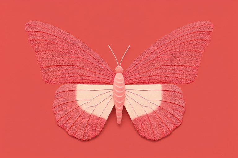 Coral Butterfly Illustration