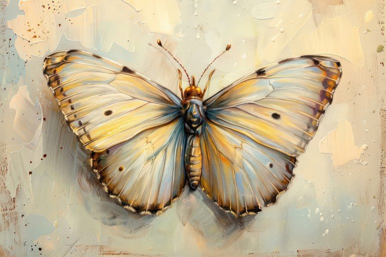 Elegant Butterfly Painting with Textured Background