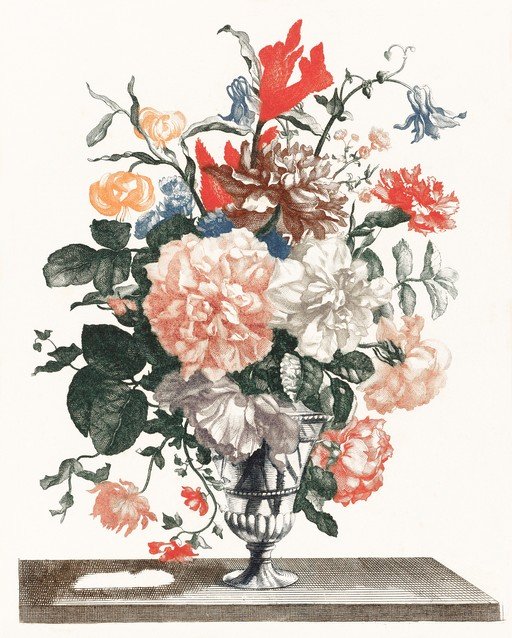 Vintage Floral Still Life Illustration
