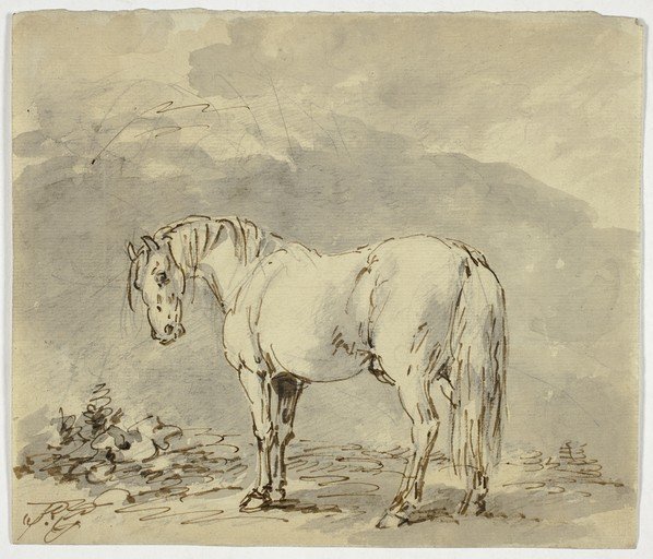 Sketch of a Horse in a Landscape