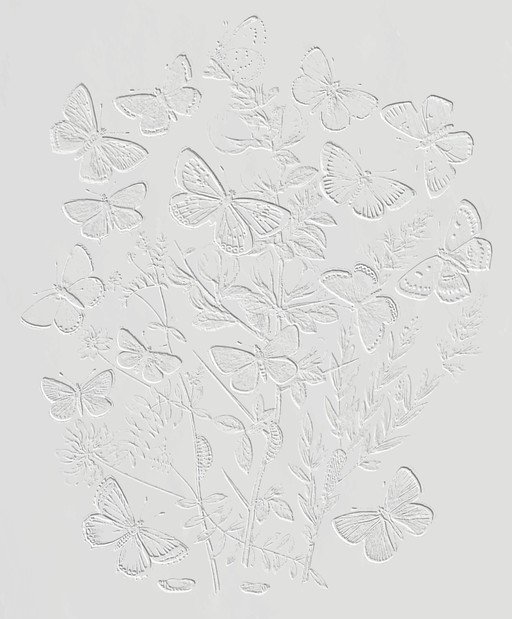 Embossed Butterflies and Wildflowers