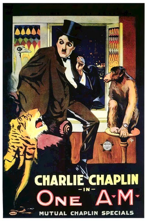 Charlie Chaplin in One A.M. Movie Poster