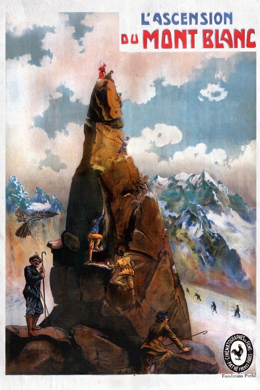 Ascent of Mont Blanc Vintage Poster