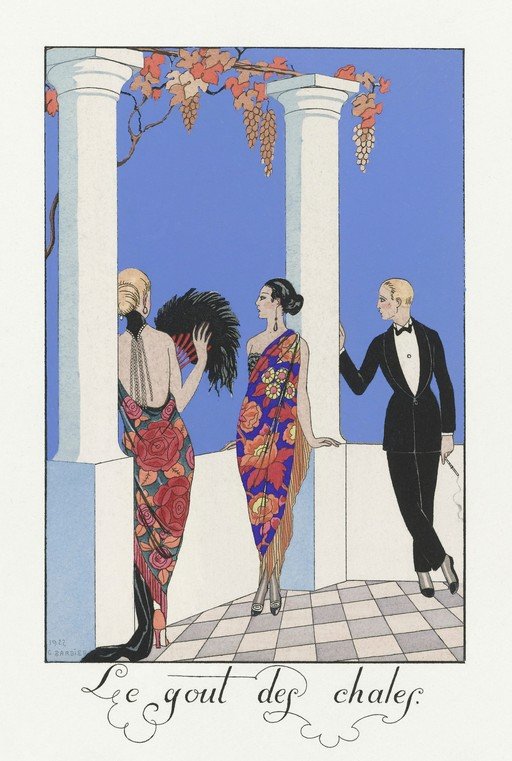 Art Deco Fashion Illustration: "Le gout des chales"