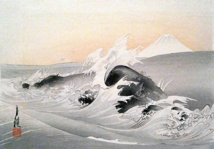 Great Wave Off Kanagawa with Mount Fuji