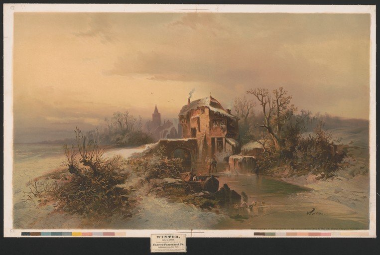 Winter Scene with a House and Church