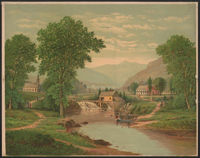 Pastoral Landscape with Mill, Church, and Village