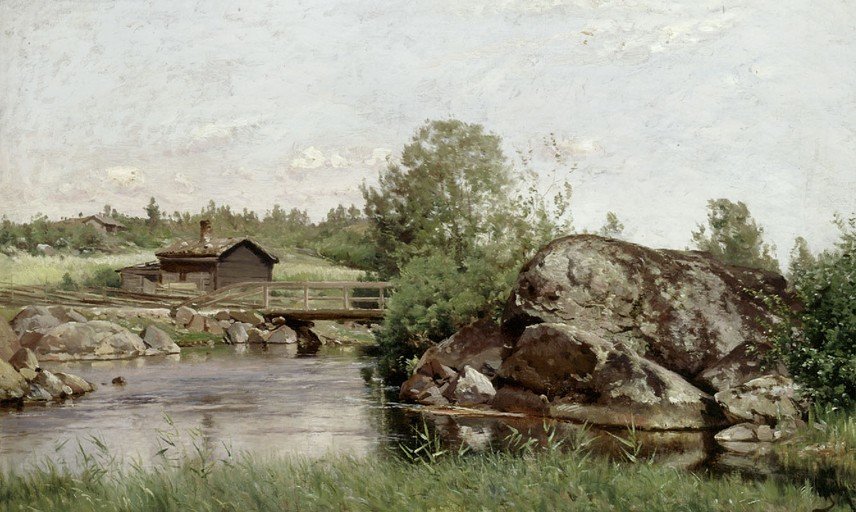 Rustic Riverside Cabin and Bridge