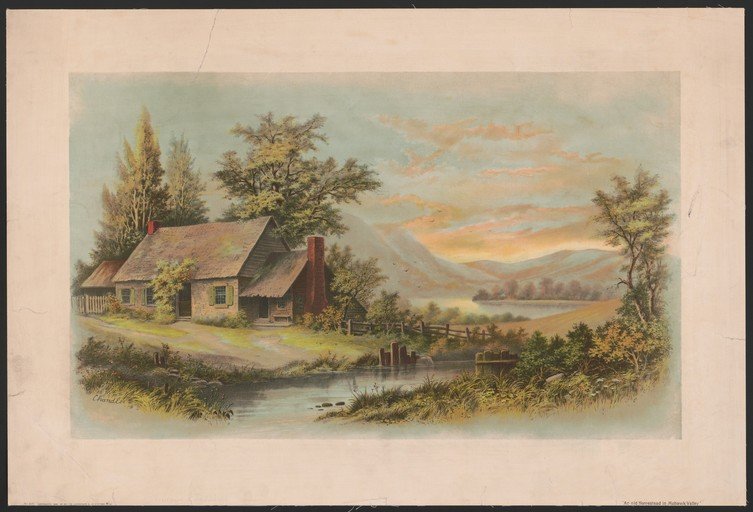 Rustic Homestead in Mohawk Valley at Sunset