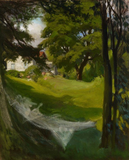 Impressionist Landscape Painting of a Countryside Home