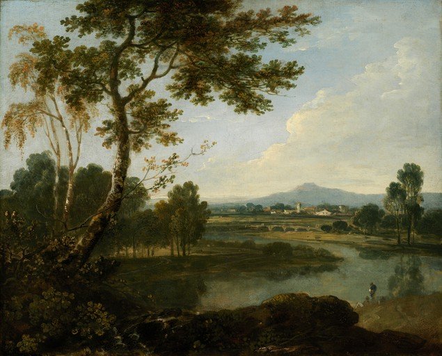 Pastoral Landscape with a River and Distant Town