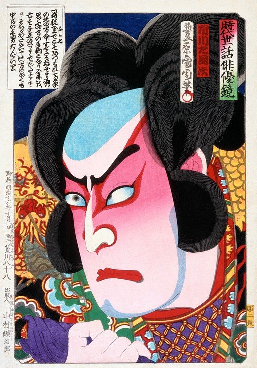 Kabuki Actor Portrait with Dramatic Makeup