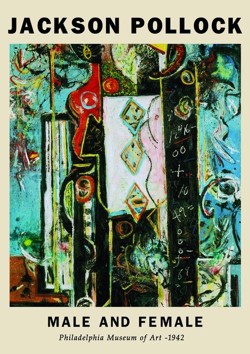 Jackson Pollock's "Male and Female" - Philadelphia Museum of Art, 1942
