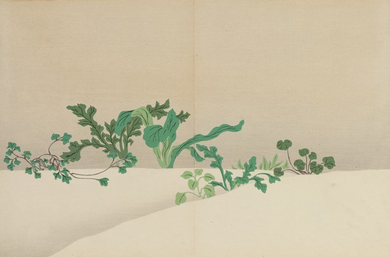 Stylized Greenery on a Neutral Background