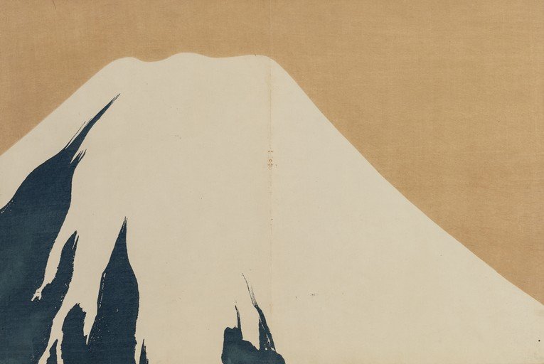 Mount Fuji in Minimalist Japanese Art Style