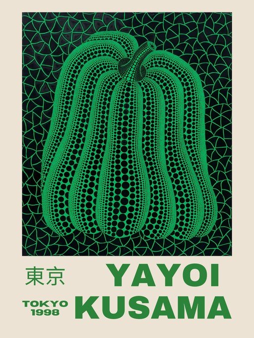 Yayoi Kusama Green Pumpkin Poster