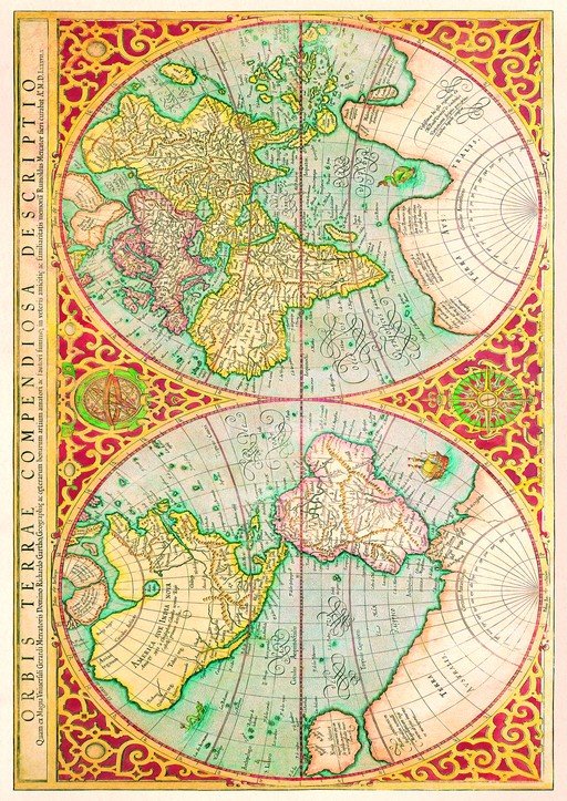 Antique World Map: Orbis Terrarum Compendiosa Descriptio