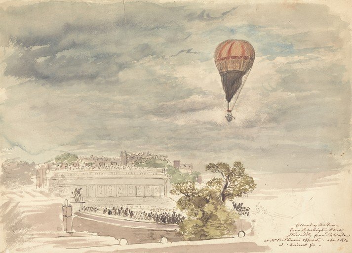 Ascent of Balloon from Burlington House, Piccadilly
