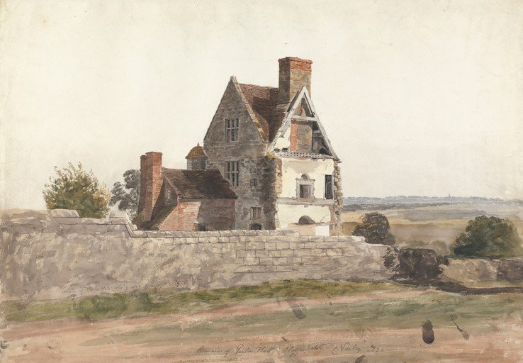 Watercolor of the Remains of Luton Hall, England
