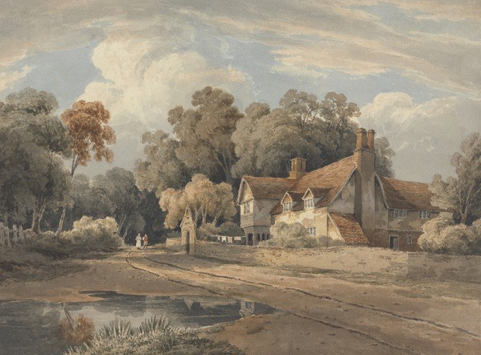 Pastoral Landscape with Cottage and Figures