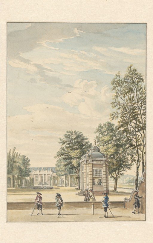 18th Century Garden Scene with Croquet Players