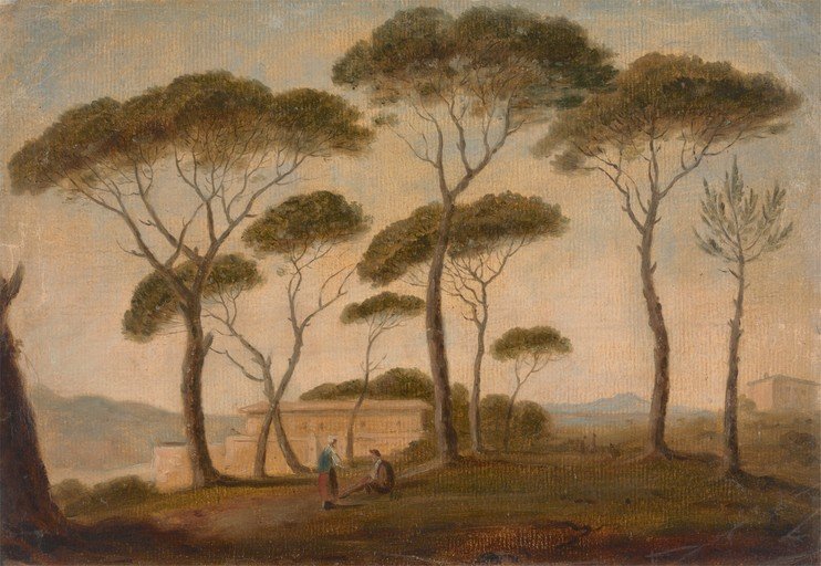 Pastoral Scene with Figures and Italian Pines