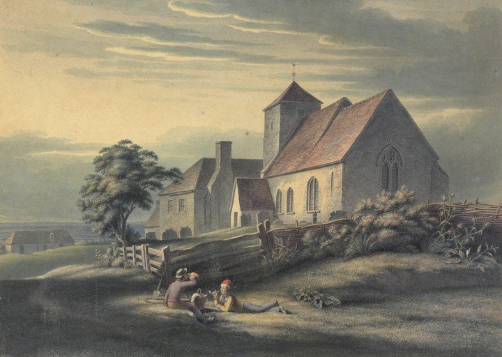 Pastoral Scene with Church and Figures