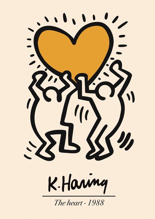 Keith Haring's 'The Heart' Poster from 1988
