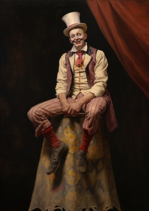Portrait of a Clown in a Top Hat