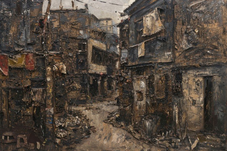 Impressionistic Alleyway Painting