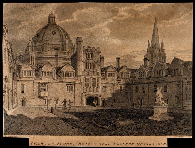 View of Brazen Nose College Quadrangle, Oxford