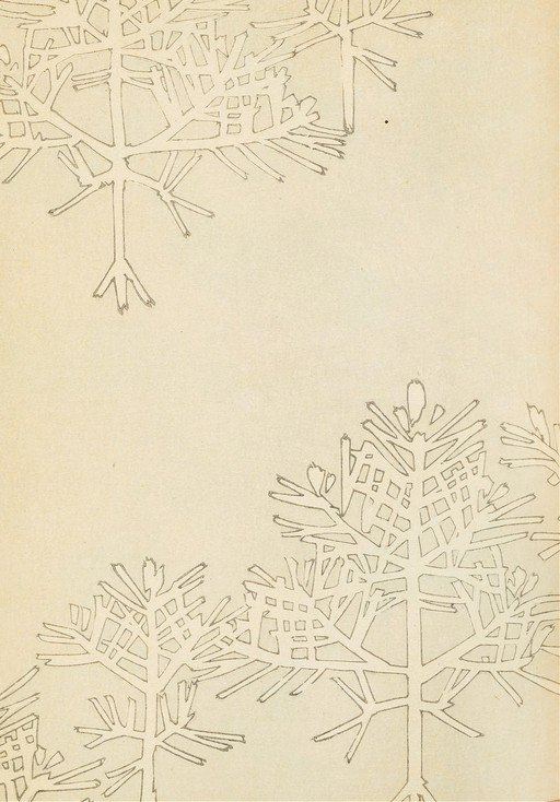Minimalist Snowflake Illustration on Aged Paper