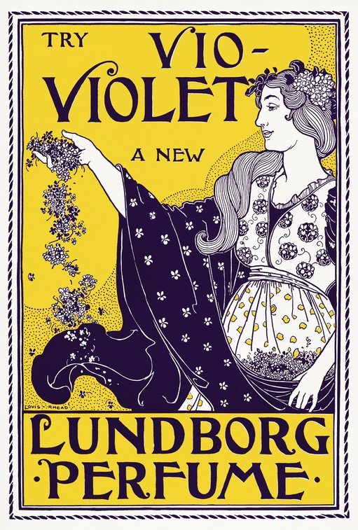 Try Violet Perfume by Lundborg: Art Nouveau Advertisement