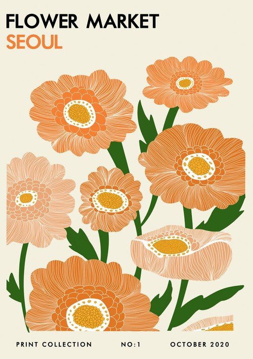 Flower Market Seoul Print Collection Poster