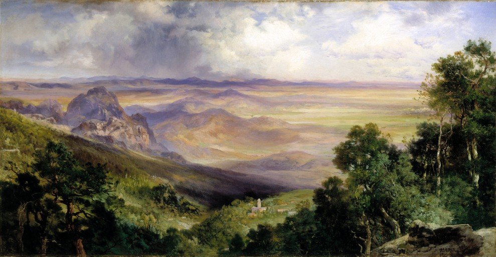 Panoramic Landscape with Mountains and Valley