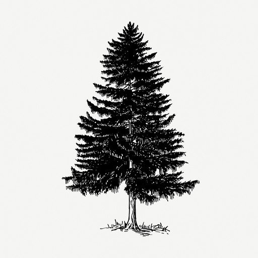 Silhouette of a Pine Tree