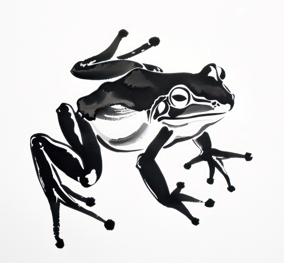 Ink Wash Frog Illustration