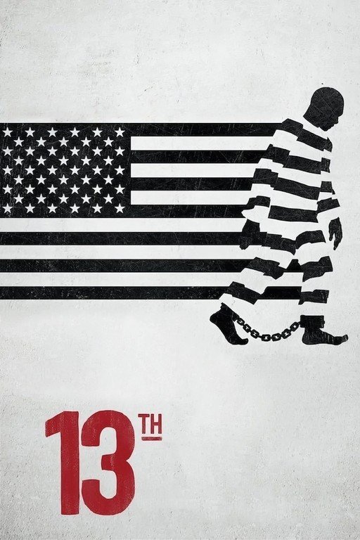 13th Amendment Poster: Prisoner Silhouette Against US Flag