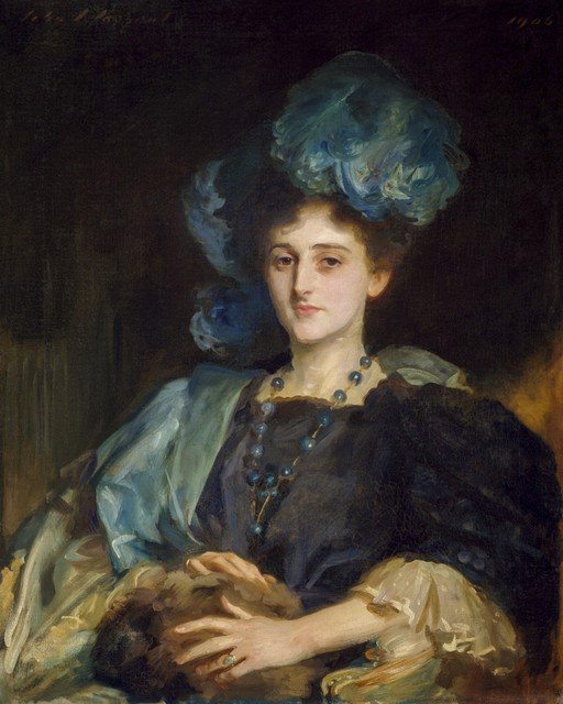 Portrait of a Woman with a Blue Feathered Hat