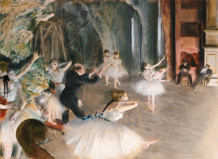 Ballet Dancers Rehearsing on Stage