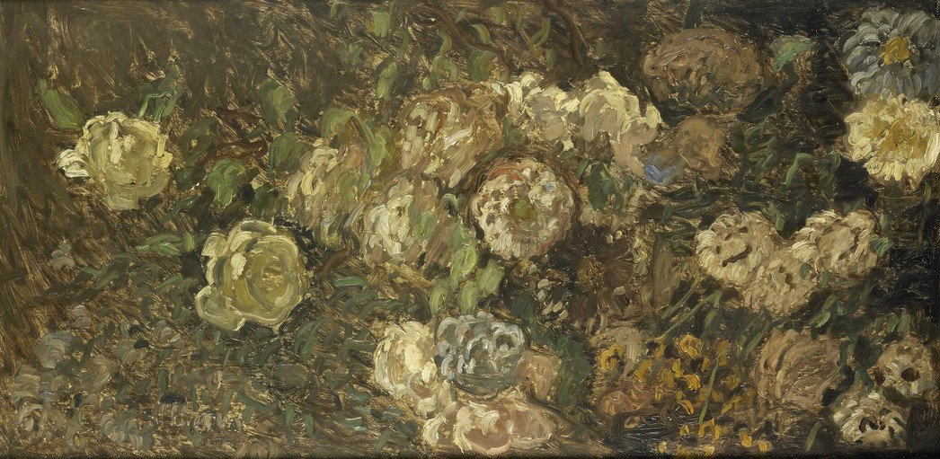 Impressionist Roses in a Garden