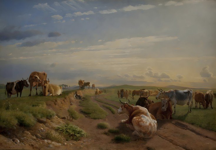 Pastoral Scene with Cattle and Figures