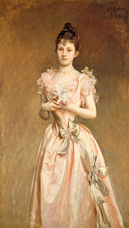Portrait of a Young Woman in a Pink Gown