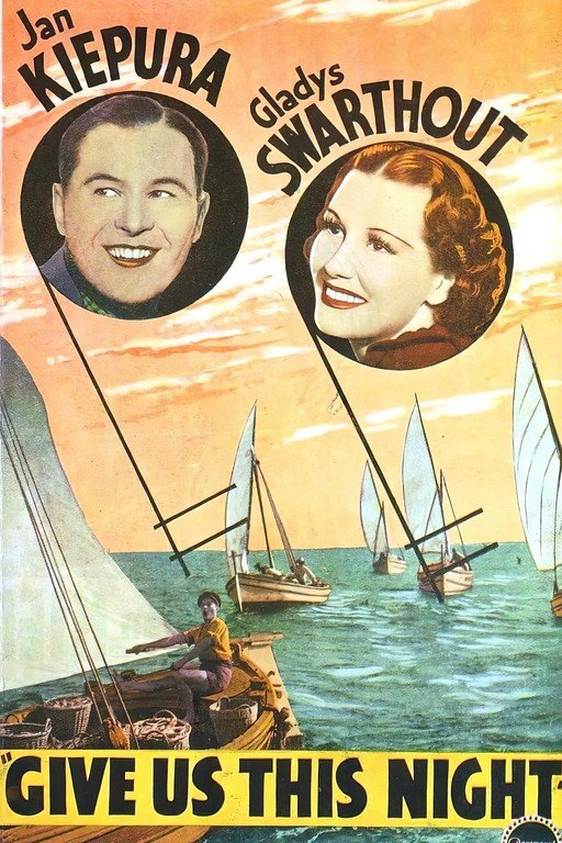 Give Us This Night Movie Poster with Jan Kiepura and Gladys Swarthout