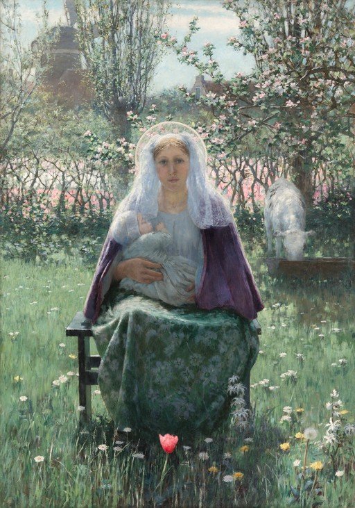 Madonna and Child in a Spring Garden