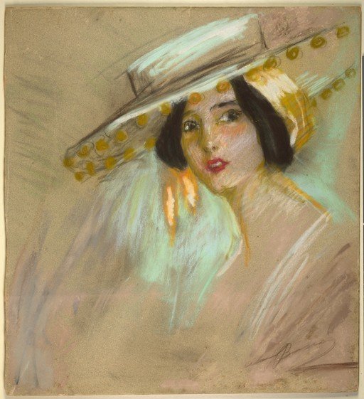 Portrait of a Woman in a Wide-Brimmed Hat