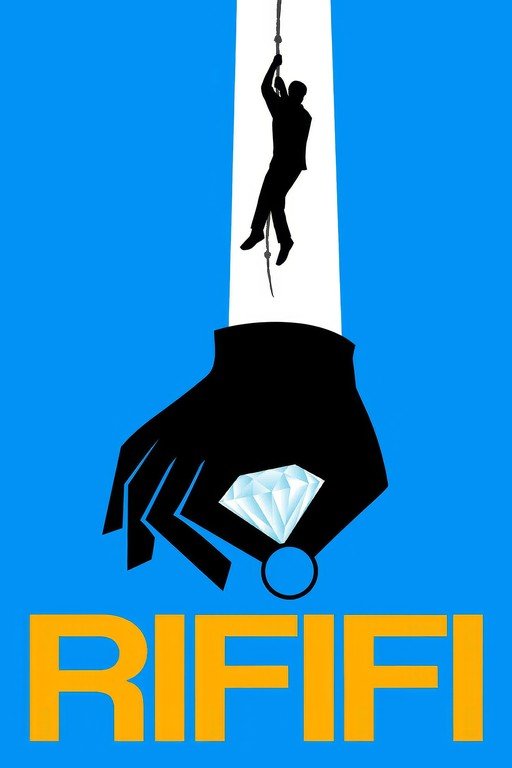 Rififi Movie Poster: Diamond Heist and Rooftop Escape