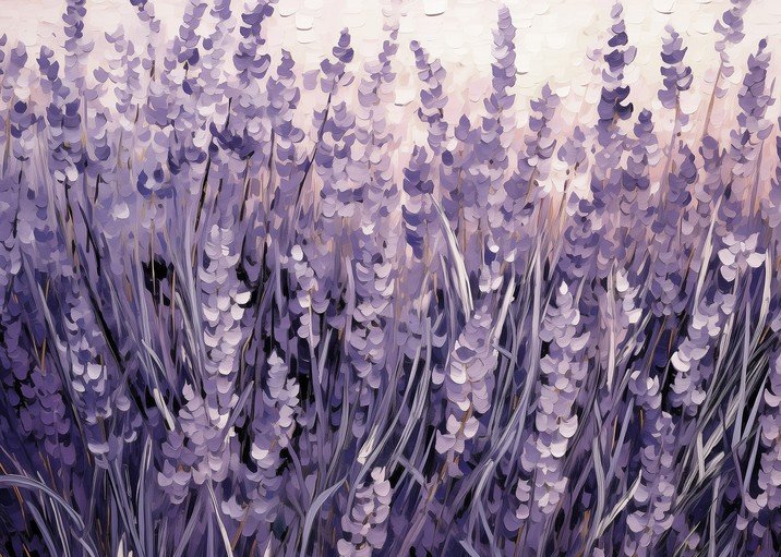 Impressionistic Lavender Field Painting